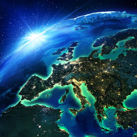 land area in Europe the night - maps elements of this image furnished by NASA